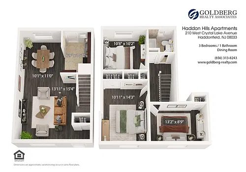 Floor plan Three Bedroom Duplex