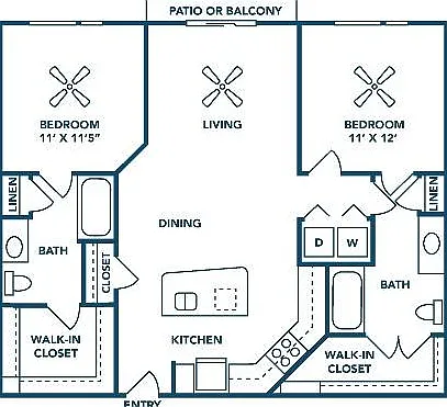2 Bedroom | 2 Bath | 1088 SF 2 Bedroom | 2 Bath | 1088 SF