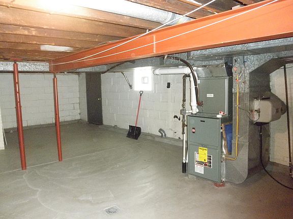 New basement floor showing new furnace(very dry)