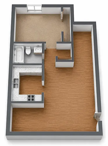 Floor plan Jr One Bedroom