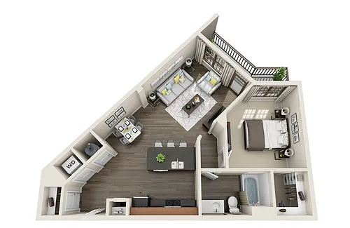 Floor plan 1Bw LattaW
