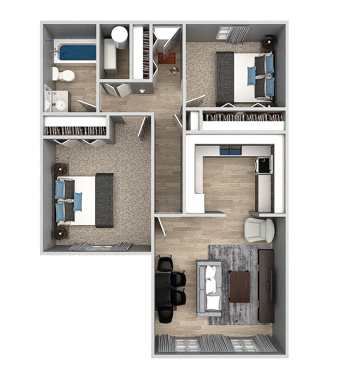 Floor plan 2 Bedroom 1 Bath