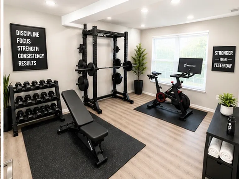 Basement with gym or a flex room- versatile space to fit your family's need