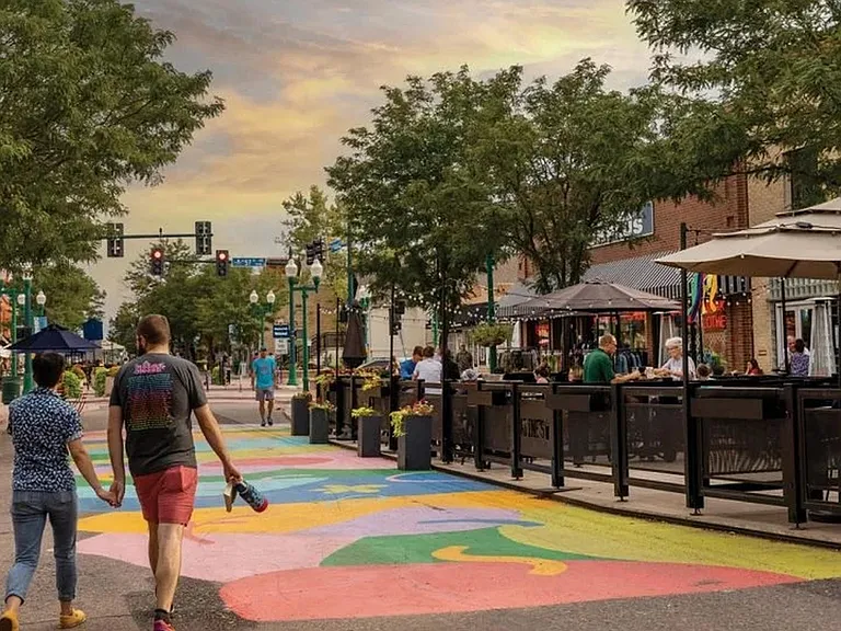 Olde Town Arvada is a 5-min drive or