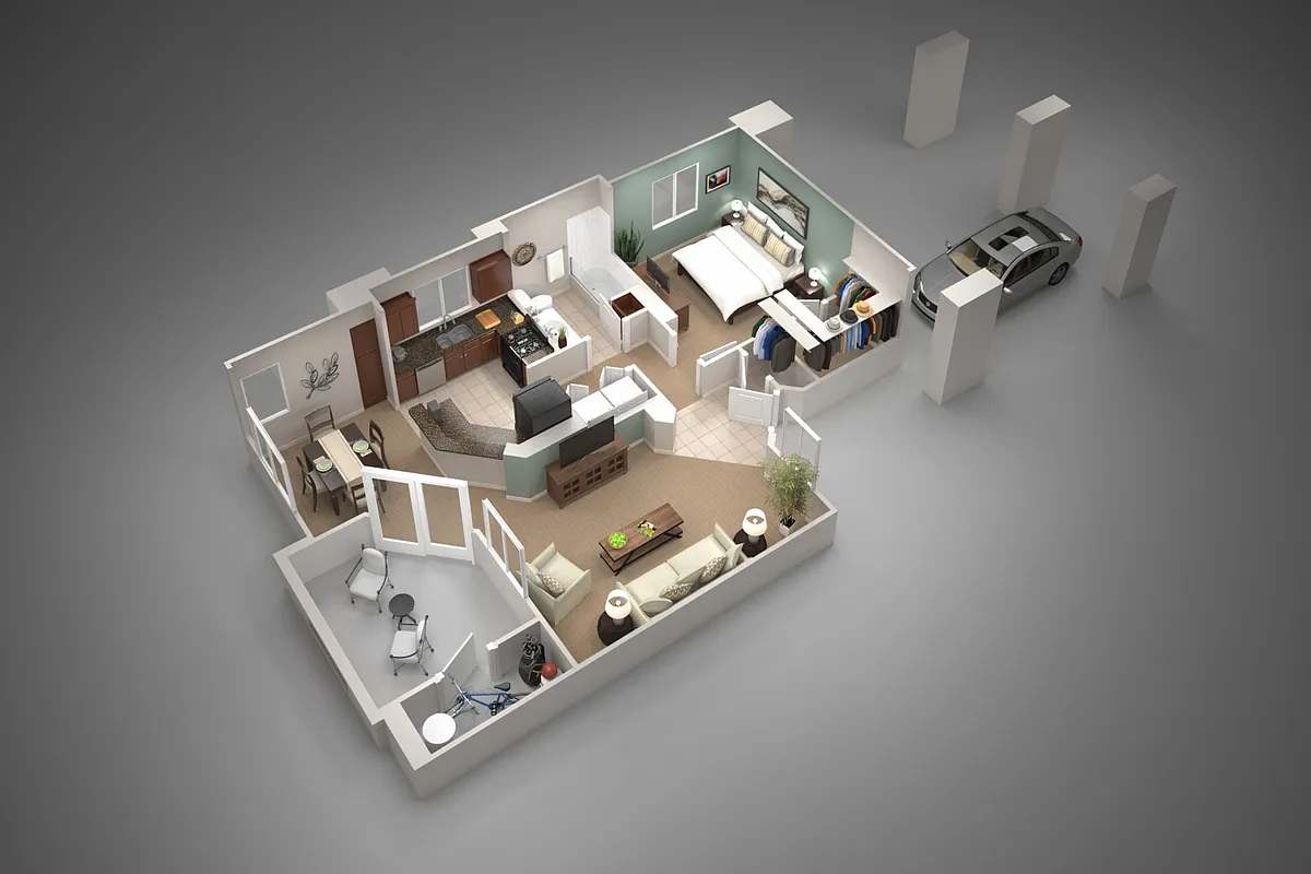 Floor plan One Bedroom/One Bath