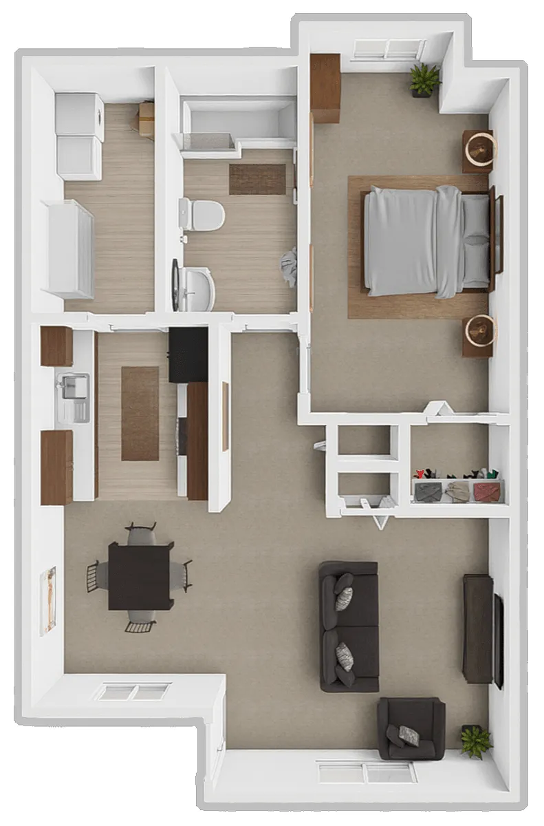 Floor plan 1 Bed 1 Bath