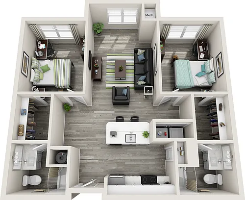 Floor plan 2x2 Premium