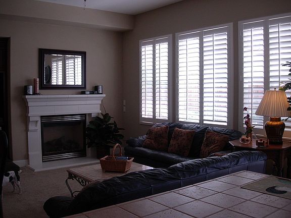 Family room with gas burning fireplace