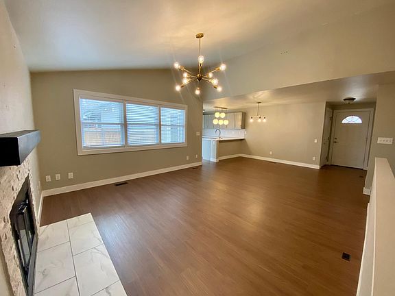 Main level living and dining area