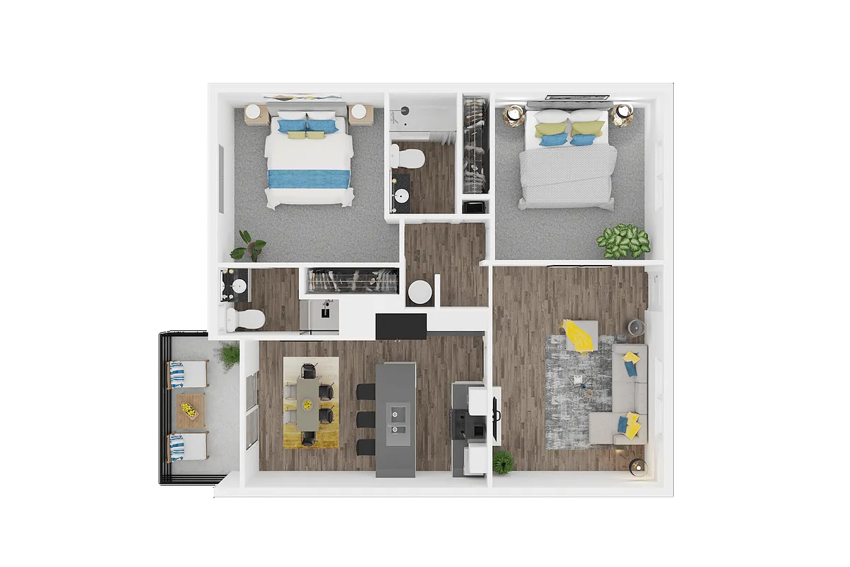 Floor plan Cypress - 2 Bedroom