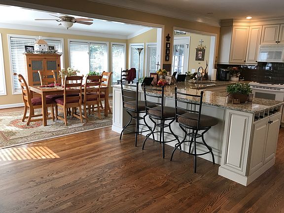 Kitchen opens to sunroom