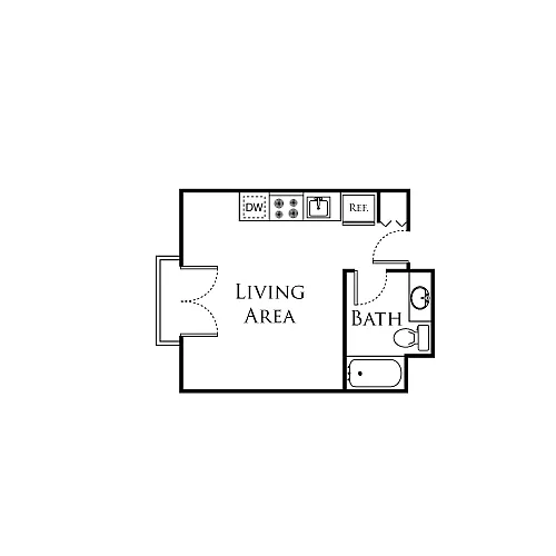 Floor plan Studio Garden 461
