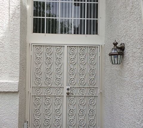 Front gated double doors