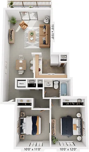 Floor plan Two Bedroom