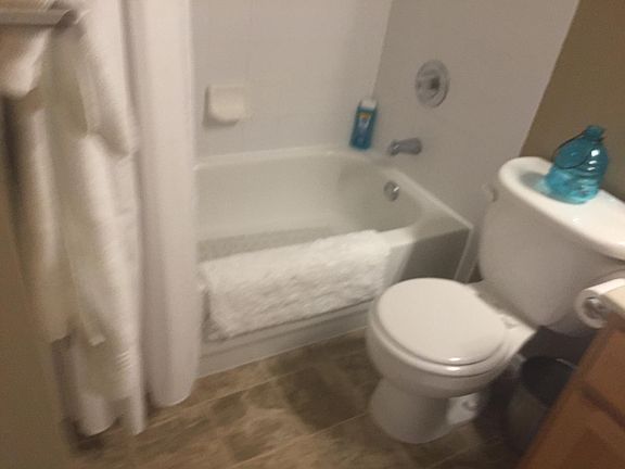 Ceramic tiled shower/bath combo