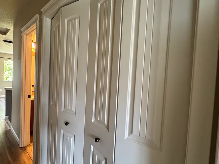 Closet and laundry area