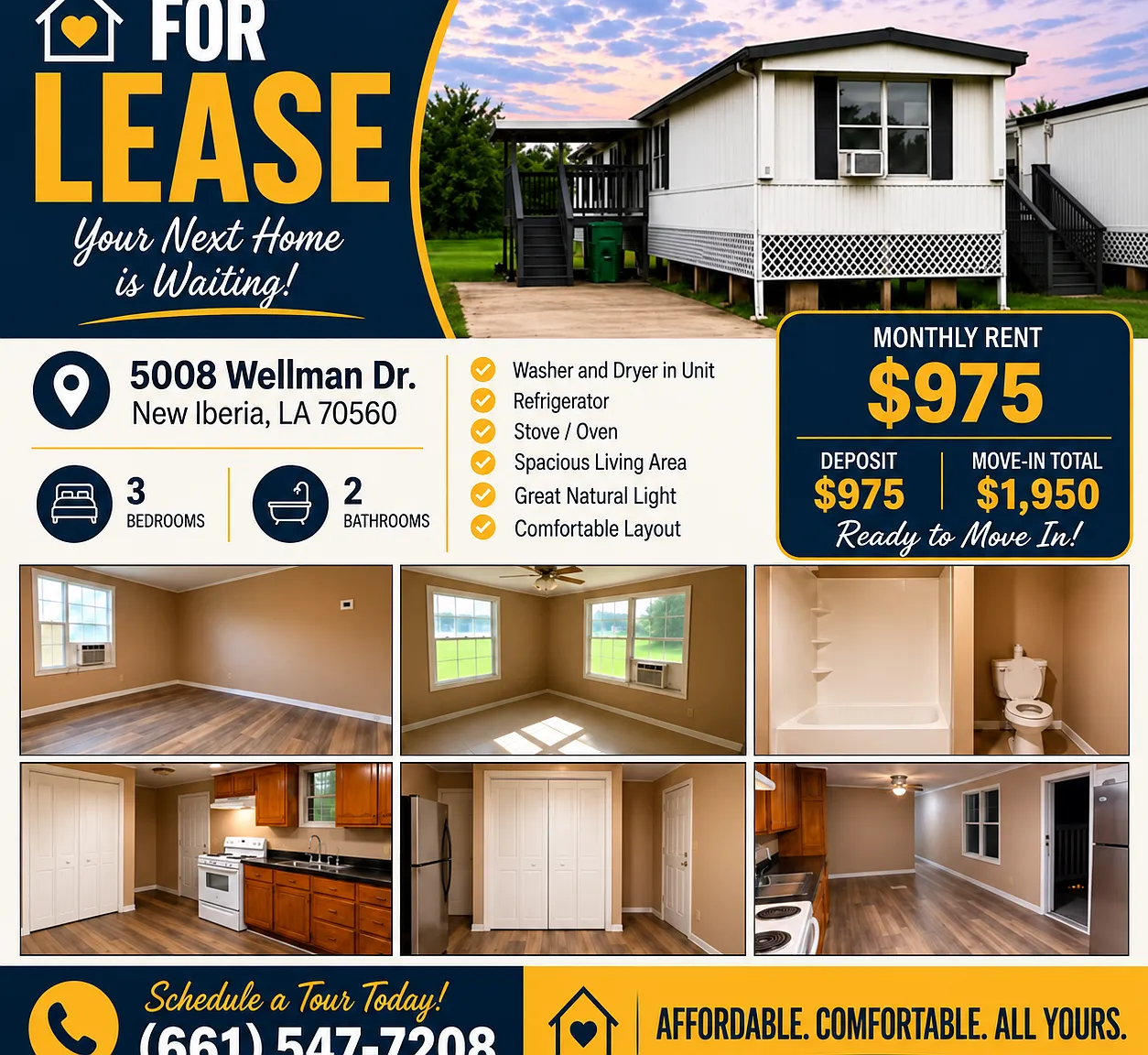 3 bed, $975 — Photo 1
