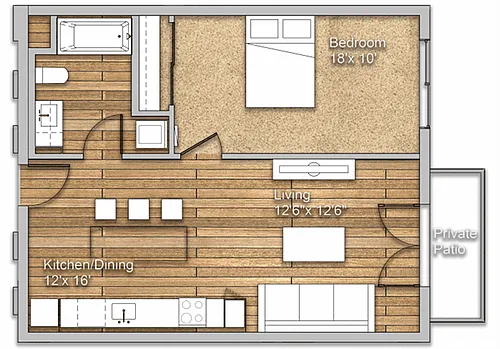 Floor plan 1x1E