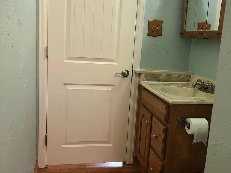 Bathroom vanity and medicine cabinet