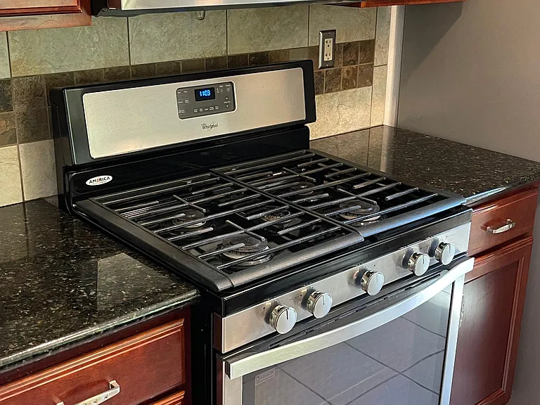 Stainless steel stove and microwave