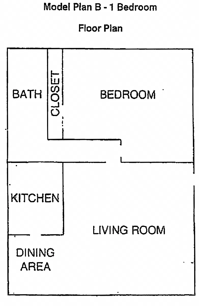 Floor plan 1 Bed 1 Bath