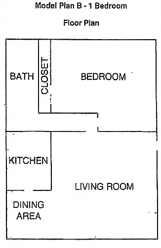 Floor plan 1 Bed 1 Bath