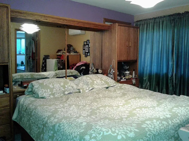 Spacious bedroom with a king-size bed and walk-in closet with a master bath.