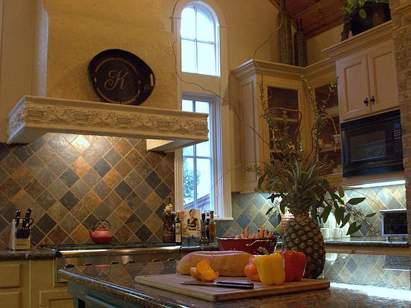 Vaulted Kitchen with custom walls