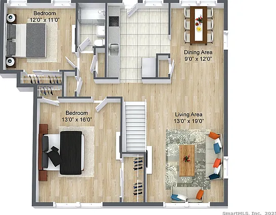 2-Bedroom Layout on Second Floor Apartments