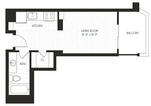 Floor plan Studio S - Partial