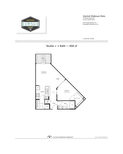 Floor plan Studio, 1 Bathroom