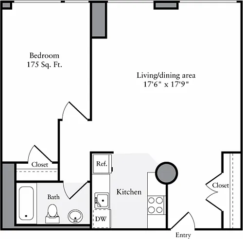 Floor plan The Lofts 1 Bedroom F