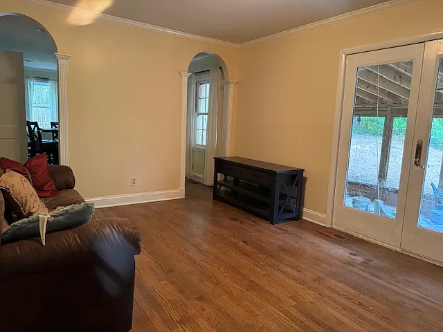 Living room view towards dining room