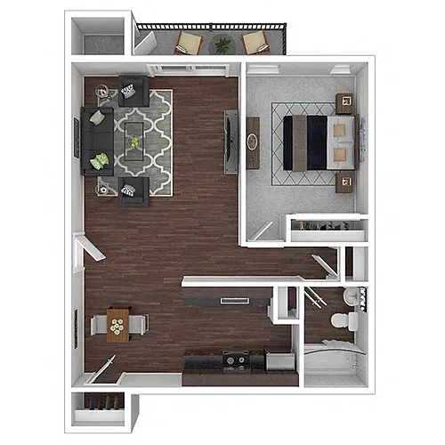 Floor plan 1 BEDROOM (1A/1AR/1AF)