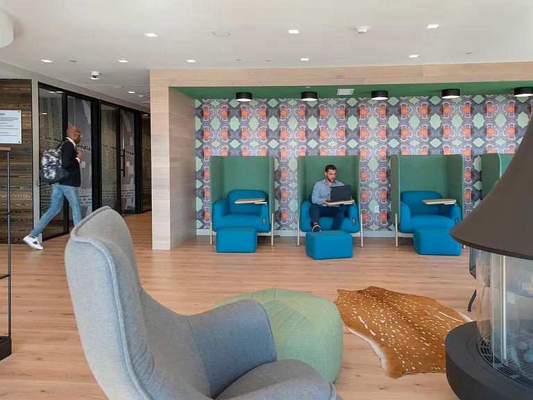 Coworking Area with Individual Work Pods