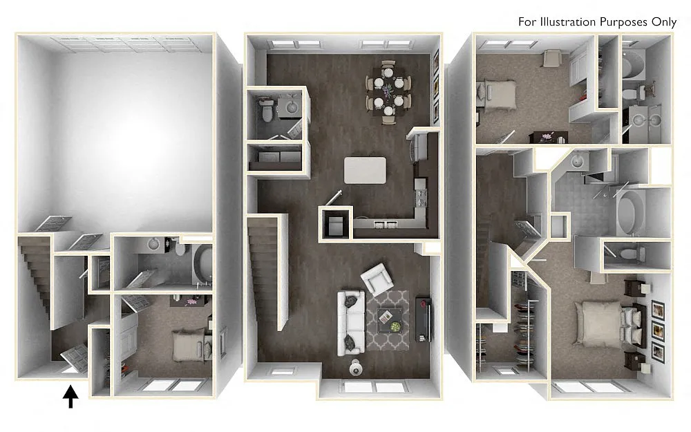 Floor plan TH2P 3x3.5