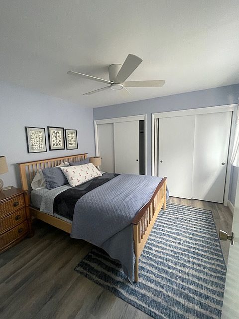 Bedroom with queen bed large closet
