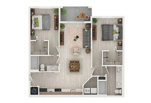 Floor plan 2 Bedrooms, 2 Bathrooms