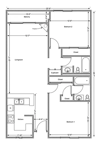 Floor plan Rear Units