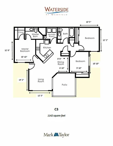 Floor plan Three Bedroom/Two Bath (c3-062)