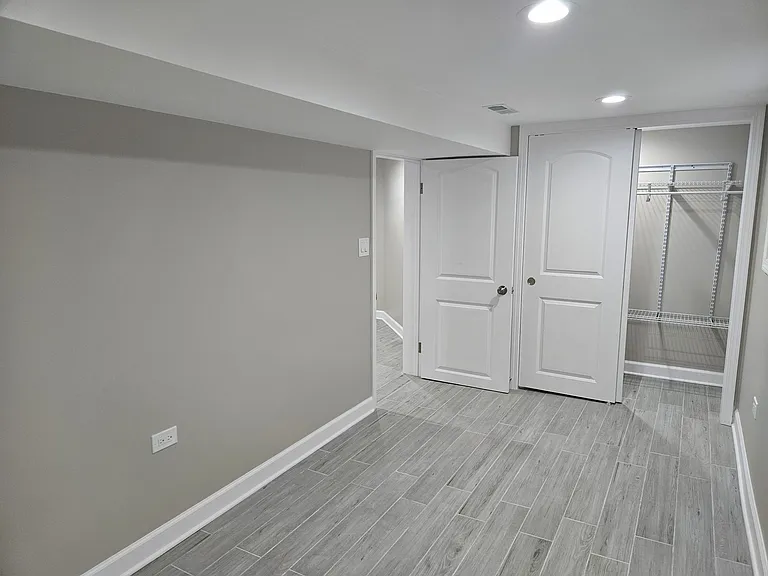 primary bedroom and closet