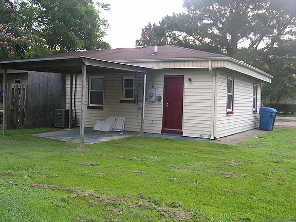 Rear view, covered patio