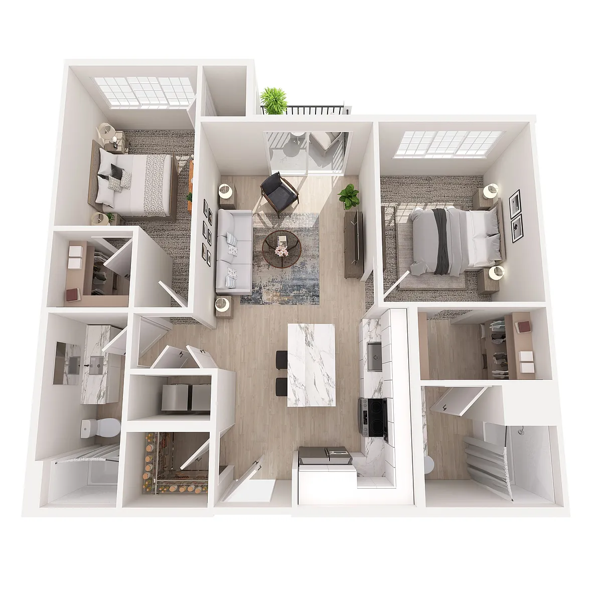 Floor plan Lido (2 Bedroom)