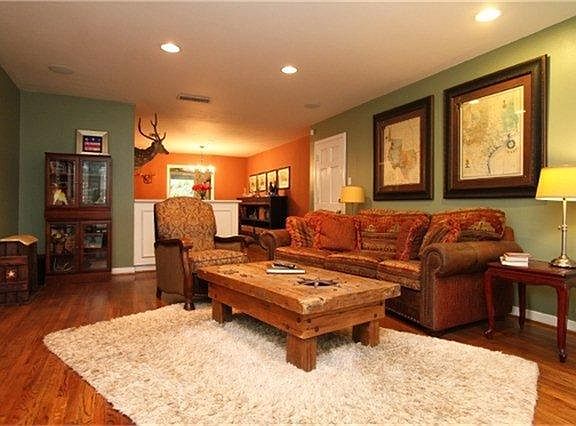 Living room with hard wood flooring
