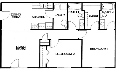 Floor plan 2 Bed 2 Bath