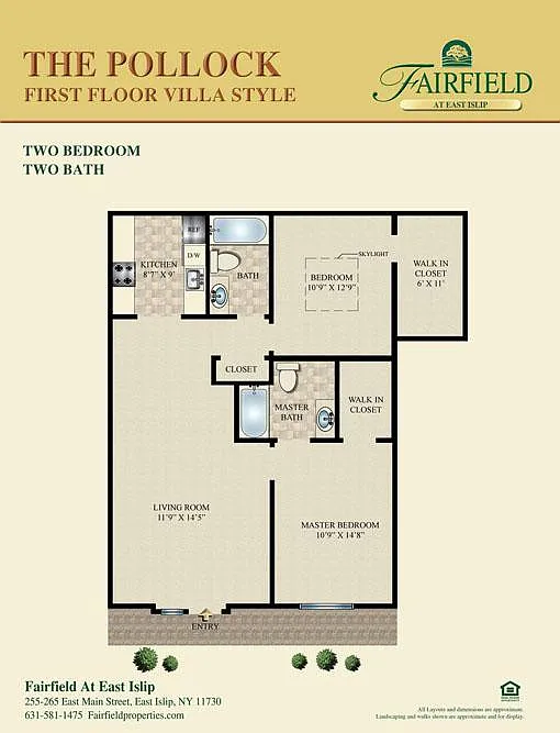 Floor plan THE POLLOCK-Two Bedroom Villa Style