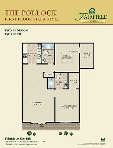 Floor plan THE POLLOCK-Two Bedroom Villa Style