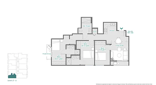 Floor plan Furnished Room for Rent - Coliving Apartment