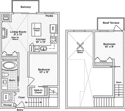 Floor plan 2 Bedroom - B