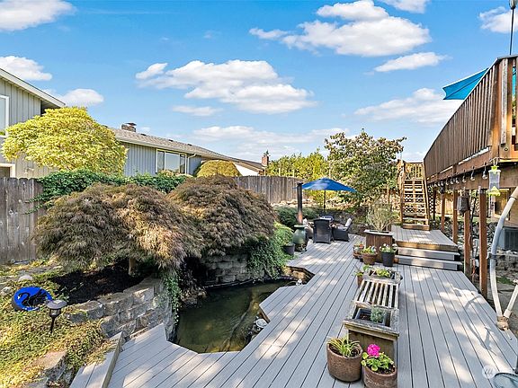 Backyard water feature, very tranquil to sit and listen to the waterfall.>